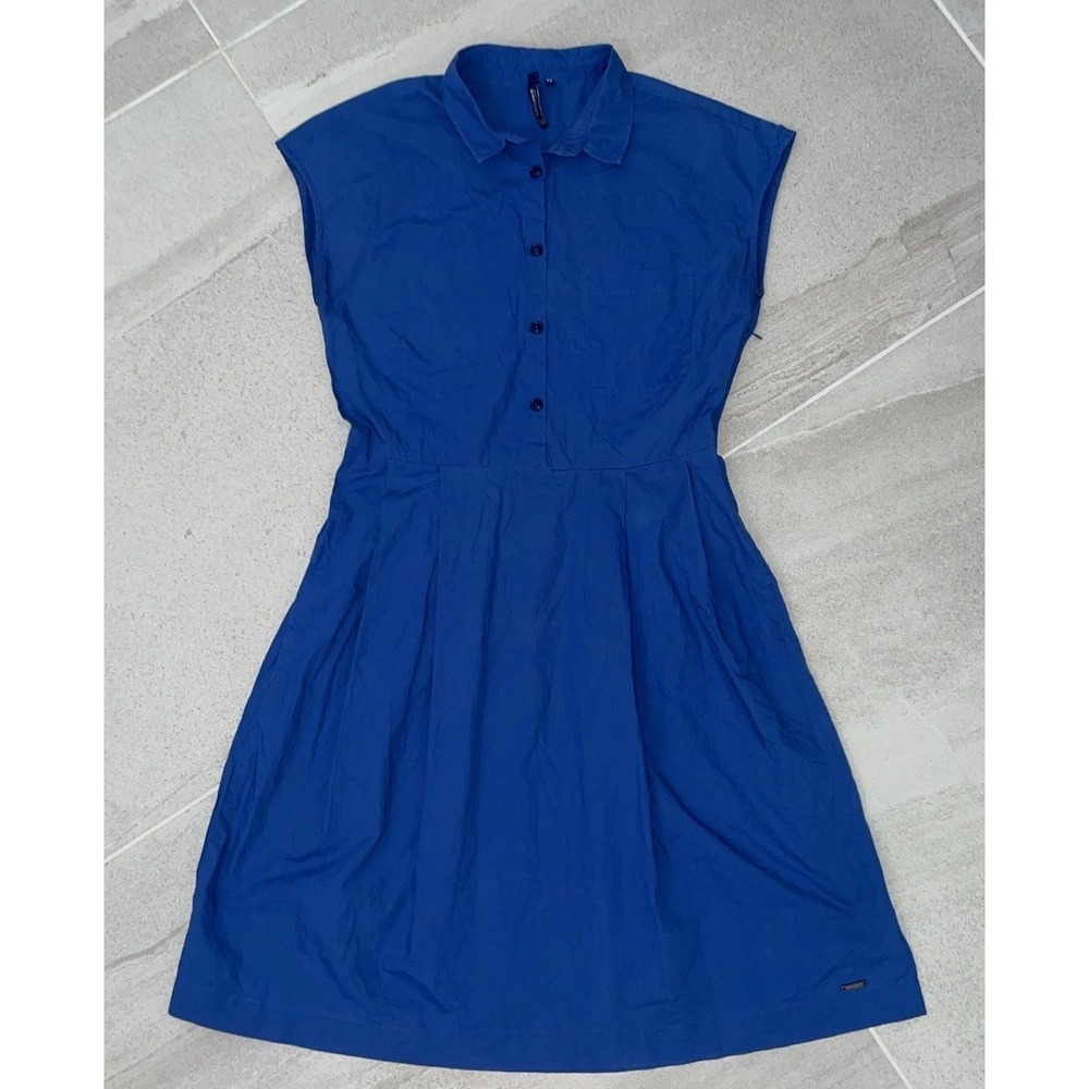 Vintage Woolrich Blue denim women's jumper‎ dress made of 100% cotton Size Small